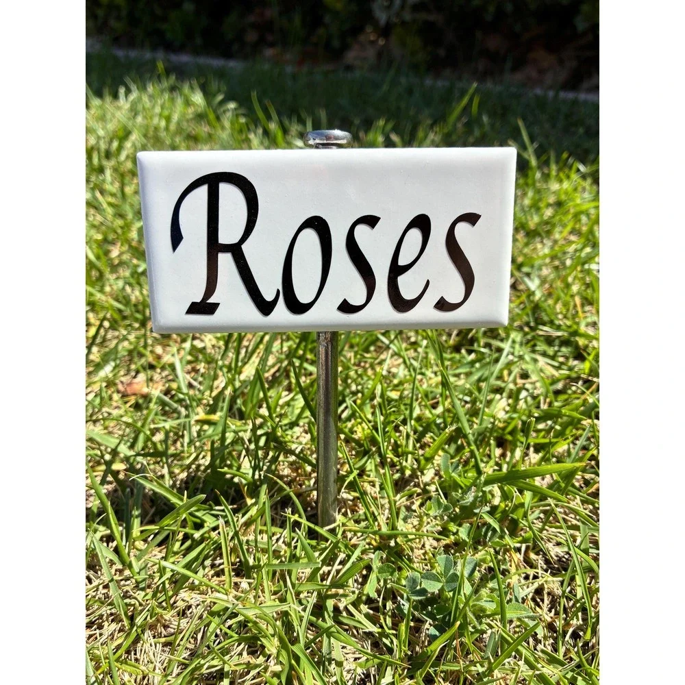 Tile Garden stake flower decor